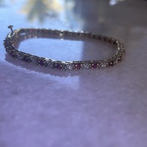 14k ruby and diamond tennis bracelet